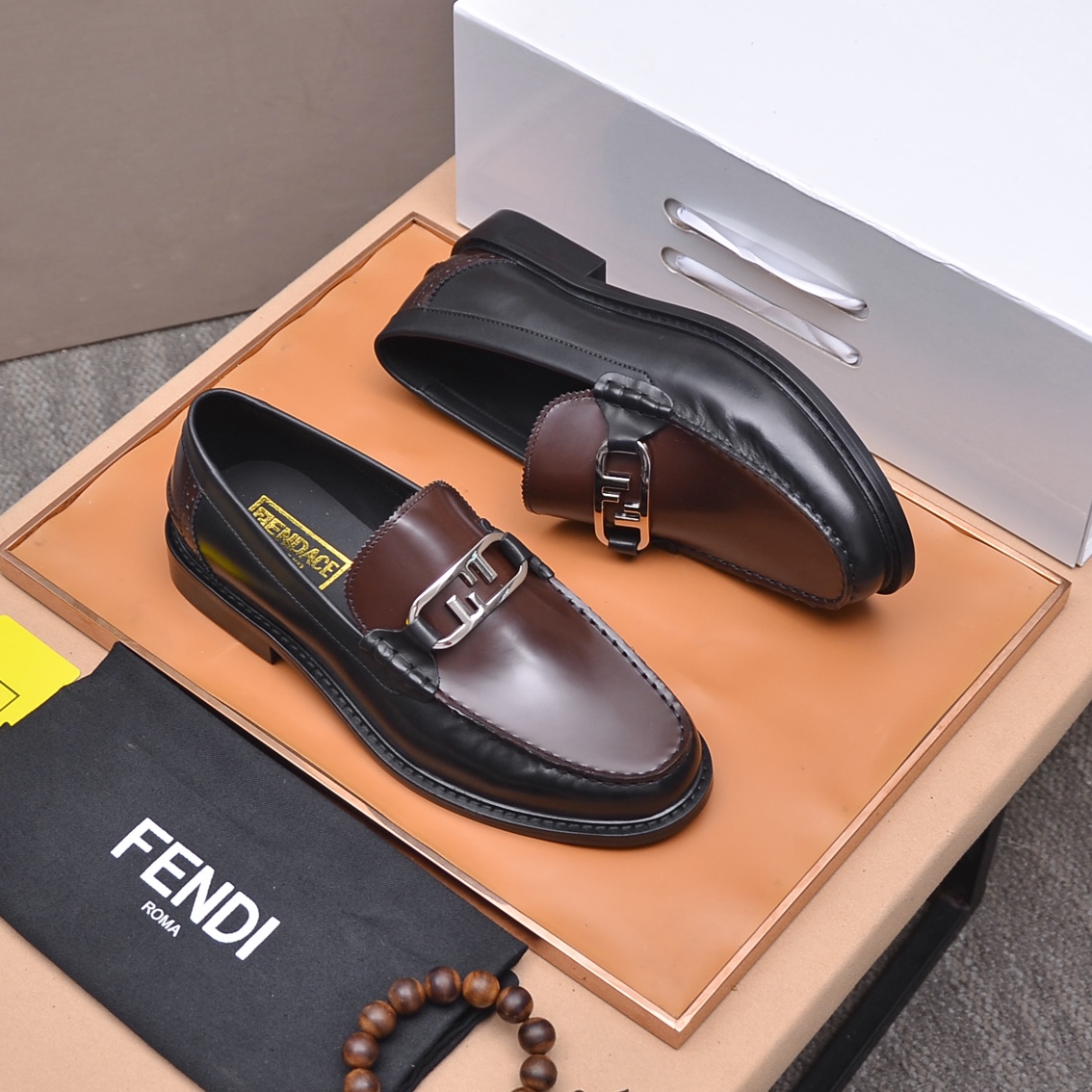 Fendi Men's Italian Leather Formal Loafers - Original Design & Comfort 3 i1663522900 320 1