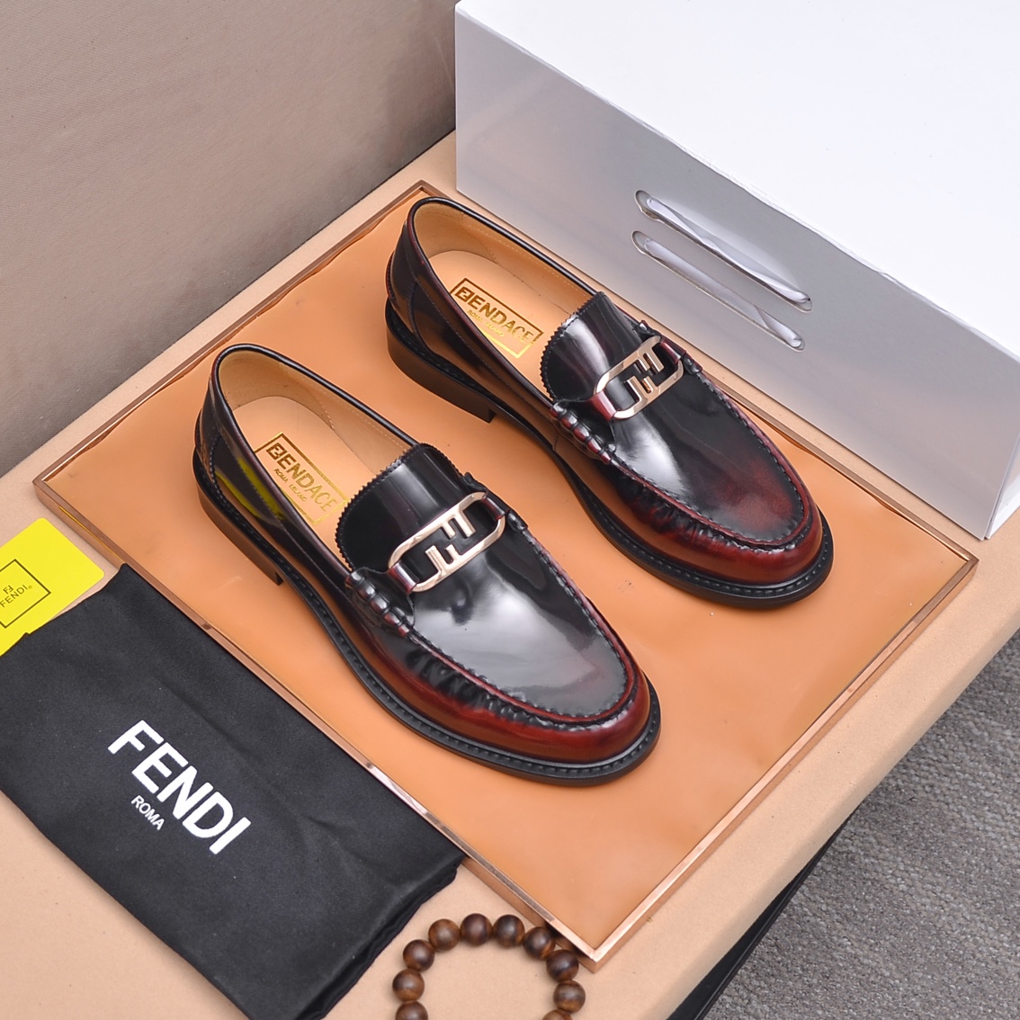 Fendi Men's Leather Loafers - Italian Leather, Comfortable Rubber Sole