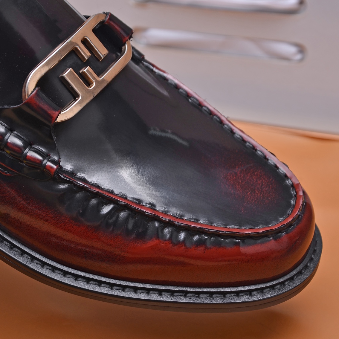Fendi Men's Leather Loafers - Italian Leather, Comfortable Rubber Sole 8 i1663522942 6405 6