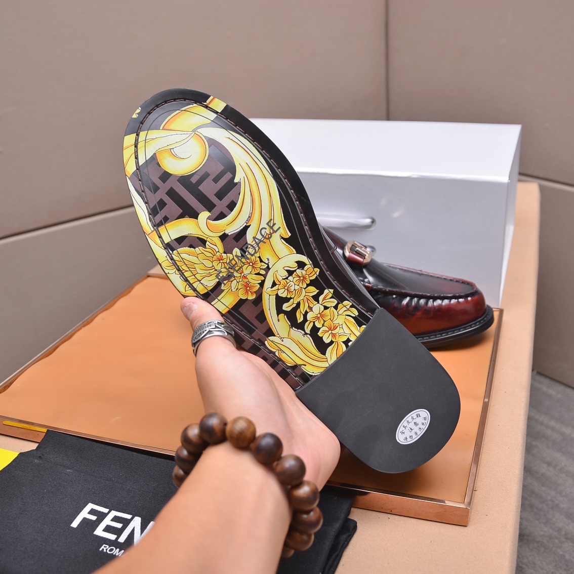 Fendi Men's Leather Loafers - Italian Leather, Comfortable Rubber Sole 10 i1663522942 7062 8