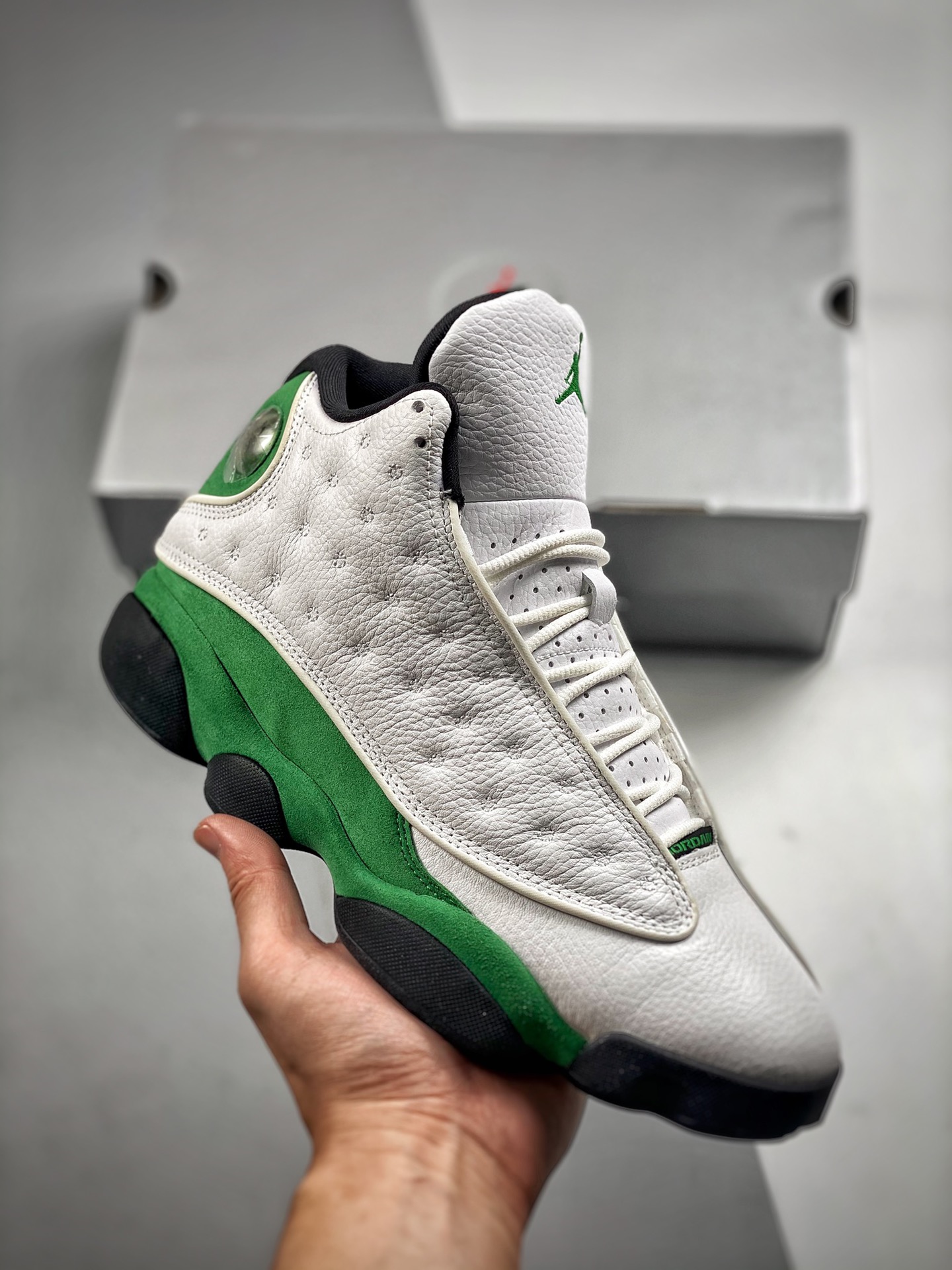 Núcleo 7 Air Jordan 13 Retro verde oscuro placa de carbono original de fábrica #cuero de grano荔枝 de primera c…