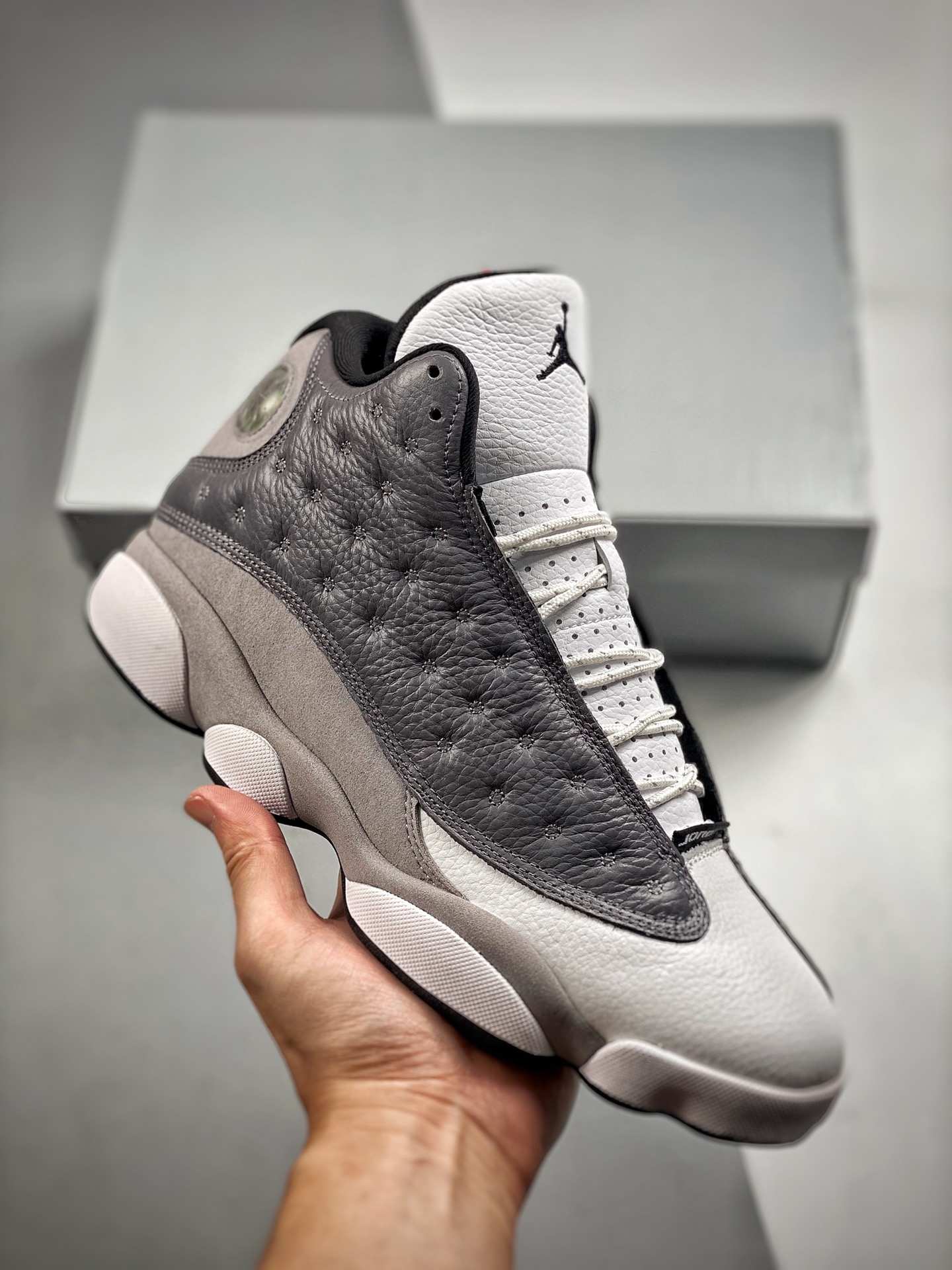 Núcleo 7 Air Jordan 13 Retro neblina gris ancestral placa de carbono original de fábrica #cuero de grano荔枝 de…
