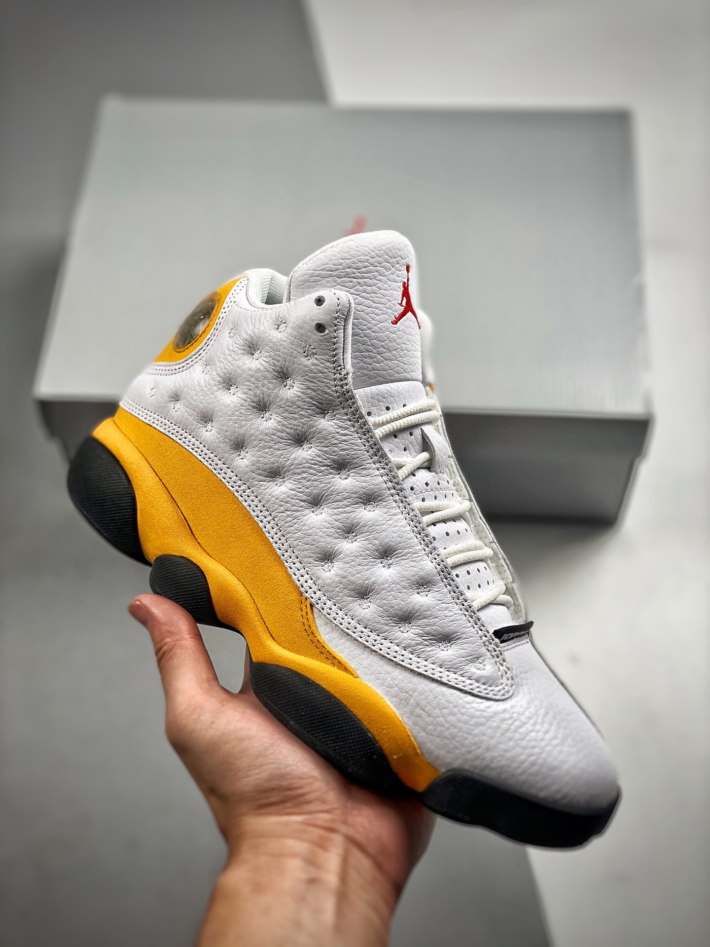 Núcleo 7 Air Jordan 13 Retro blanco y amarillo placa de carbono original de fábrica #cuero de grano荔枝 de prim…