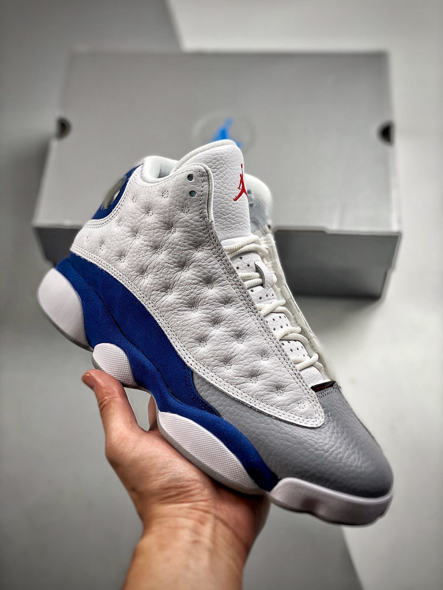 Núcleo 7 Air Jordan 13 Retro azul Francia placa de carbono original de fábrica #cuero de grano荔枝 de primera c…