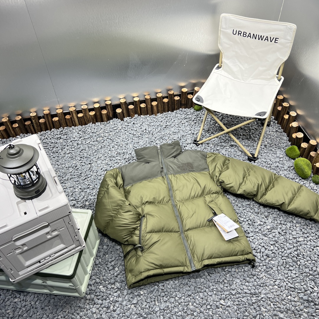 THE NORTH FACE 96 Nuptse ダウン 小麦×グリーン 防水 600FP 白ダックダウン