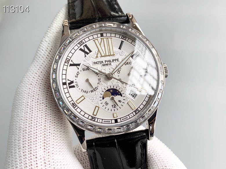 百达 翡丽Patek Philippe 复杂系列六针男表原装进口9100星期月份月相动能功能机芯机械表