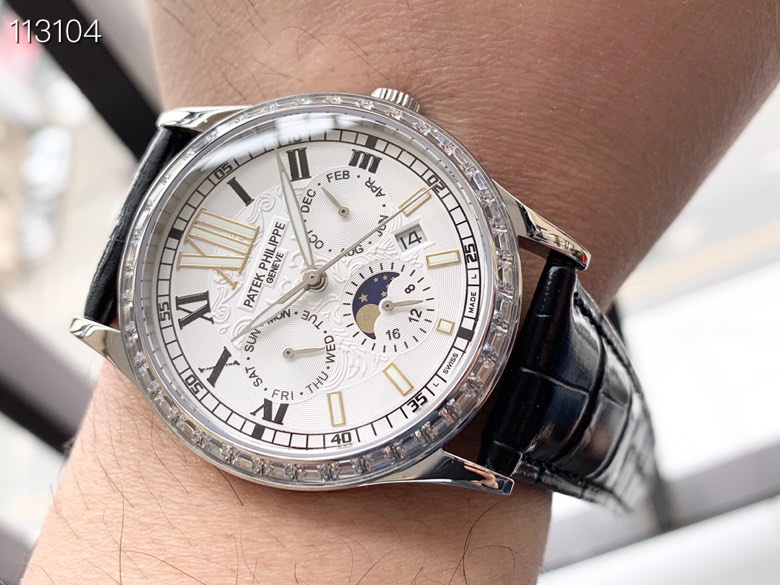百达 翡丽Patek Philippe 复杂系列六针男表原装进口9100星期月份月相动能功能机芯机械表