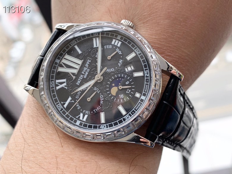 百达 翡丽Patek Philippe 复杂系列六针男表原装进口9100星期月份月相动能功能机芯机械表
