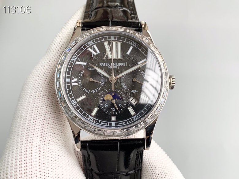 百达 翡丽Patek Philippe 复杂系列六针男表原装进口9100星期月份月相动能功能机芯机械表