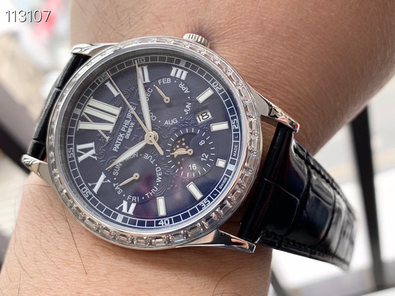 百达 翡丽Patek Philippe 复杂系列六针男表原装进口9100星期月份月相动能功能机芯机械表