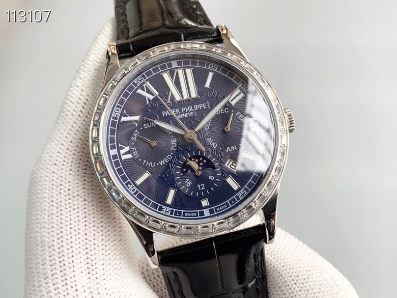 百达 翡丽Patek Philippe 复杂系列六针男表原装进口9100星期月份月相动能功能机芯机械表