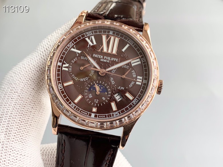 百达 翡丽Patek Philippe 复杂系列六针男表原装进口9100星期月份月相动能功能机芯机械表
