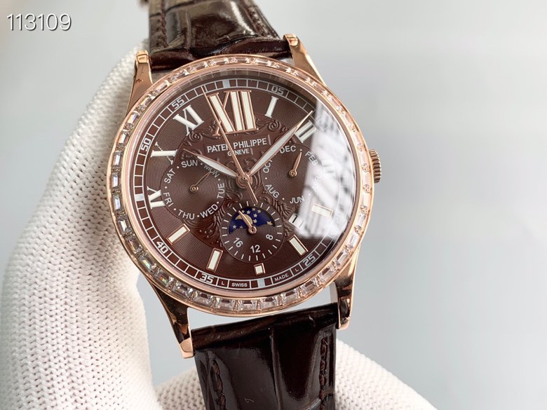 百达 翡丽Patek Philippe 复杂系列六针男表原装进口9100星期月份月相动能功能机芯机械表