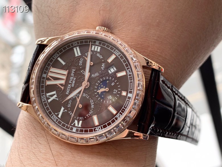 百达 翡丽Patek Philippe 复杂系列六针男表原装进口9100星期月份月相动能功能机芯机械表