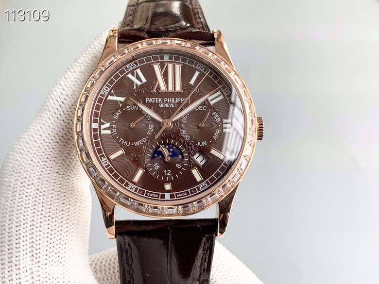 百达 翡丽Patek Philippe 复杂系列六针男表原装进口9100星期月份月相动能功能机芯机械表