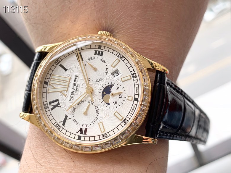 百达 翡丽Patek Philippe 复杂系列六针男表原装进口9100星期月份月相动能功能机芯机械表