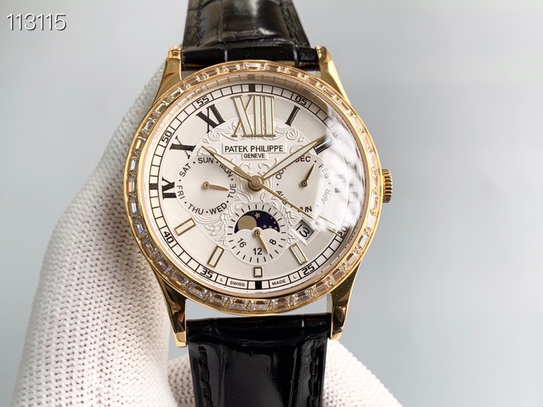 百达 翡丽Patek Philippe 复杂系列六针男表原装进口9100星期月份月相动能功能机芯机械表