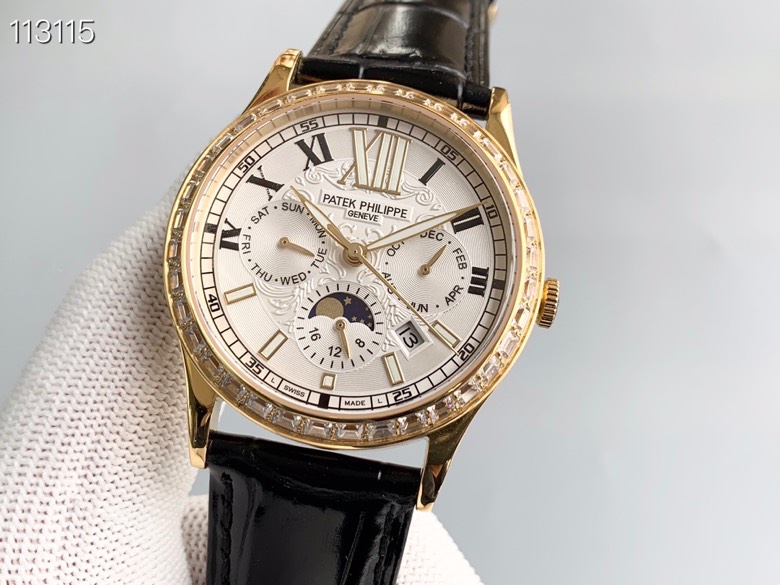 百达 翡丽Patek Philippe 复杂系列六针男表原装进口9100星期月份月相动能功能机芯机械表