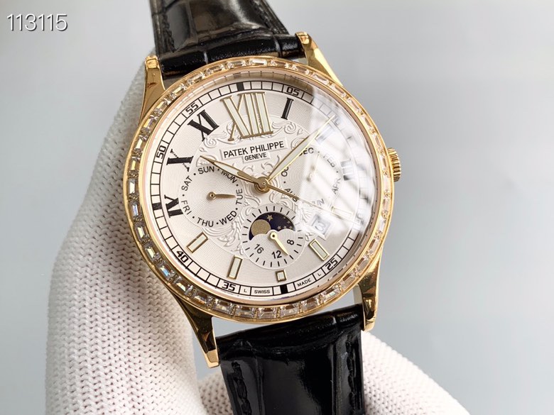 百达 翡丽Patek Philippe 复杂系列六针男表原装进口9100星期月份月相动能功能机芯机械表