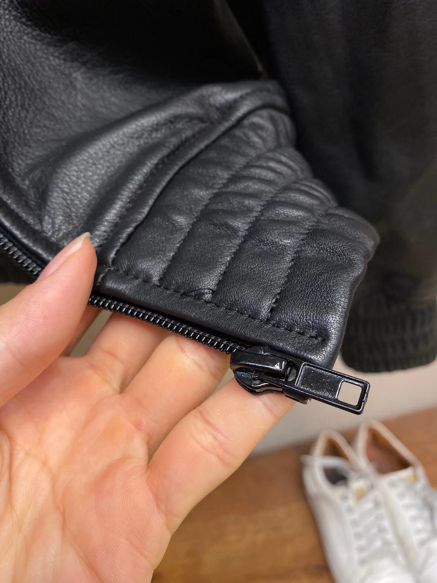 🌟Burber*y 专柜同步新品 牛皮机车皮衣 进口定制小牛皮