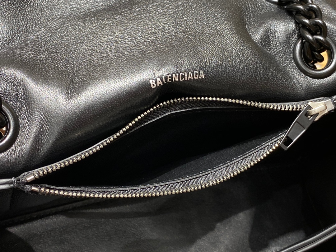 Balenciaga Crush 25CM 沙漏包 716351黑色/黑扣