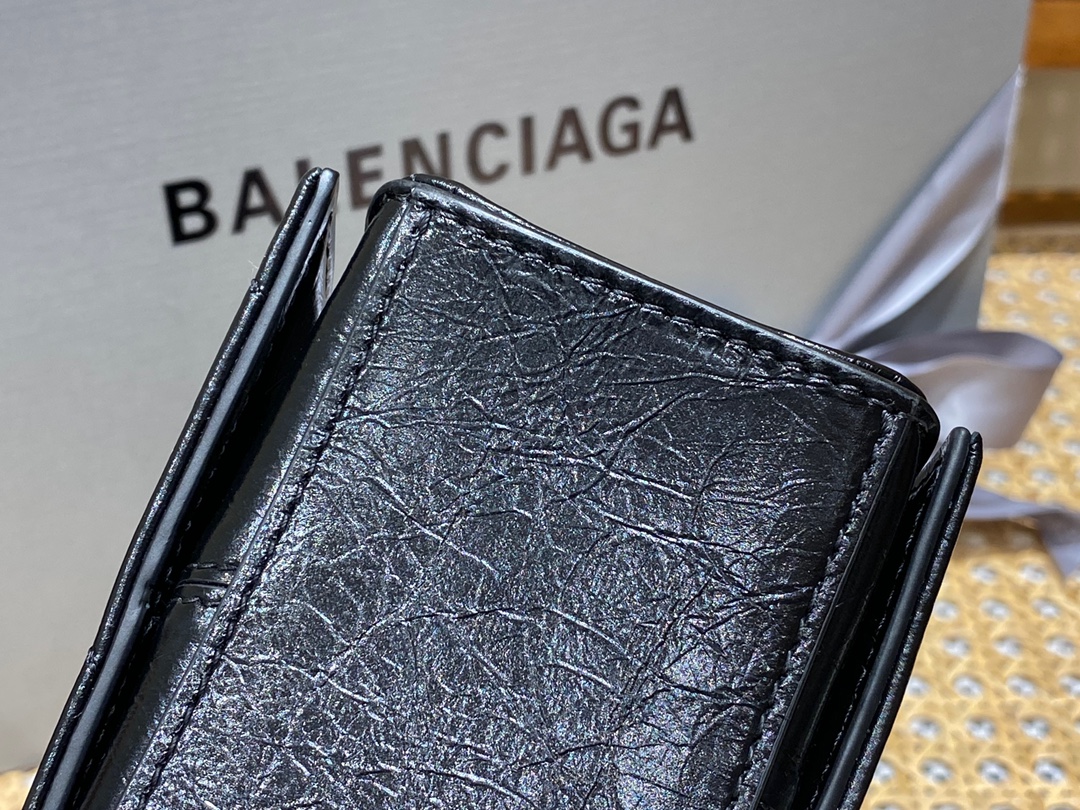 Balenciaga Crush 25CM 沙漏包 716351黑色/黑扣