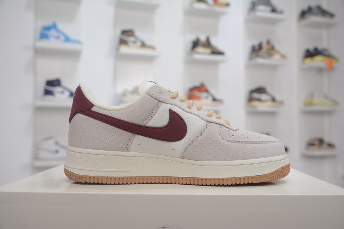 Overseas limited sale NIke Air Force 1 '07 beige cloth Air Force 1 low-top casual sneakers DG2296-019