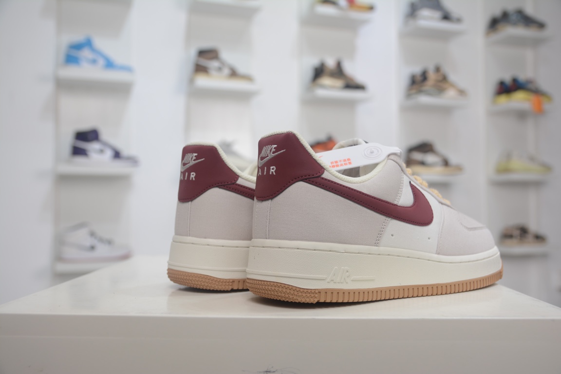 Overseas limited sale NIke Air Force 1 '07 beige cloth Air Force 1 low-top casual sneakers DG2296-019