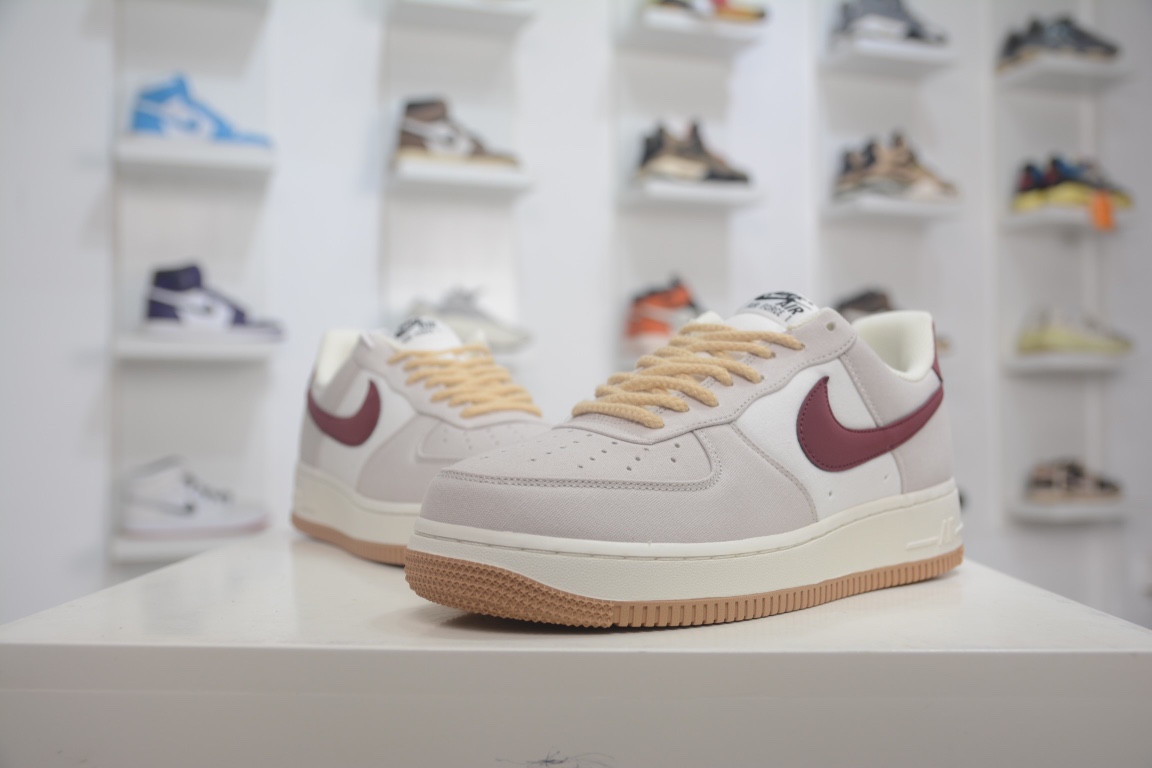 Overseas limited sale NIke Air Force 1 '07 beige cloth Air Force 1 low-top casual sneakers DG2296-019