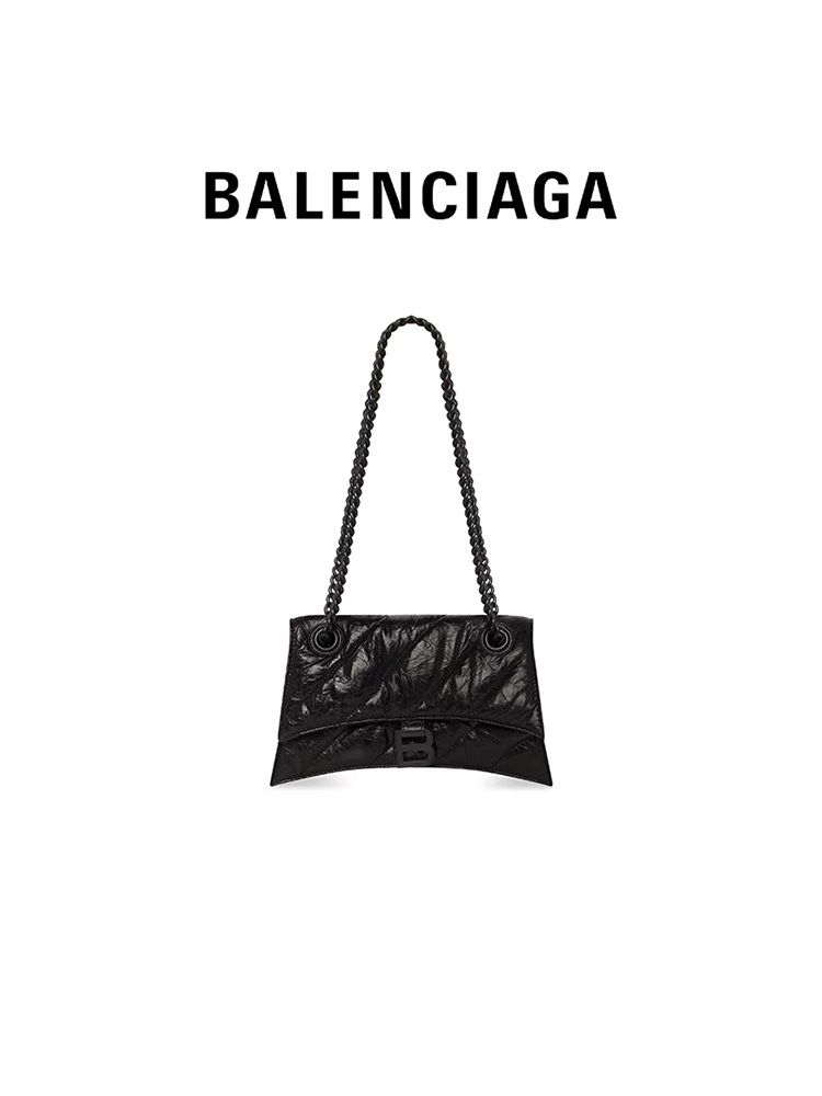 Balenciaga Crush 25CM 沙漏包 716351黑色/黑扣