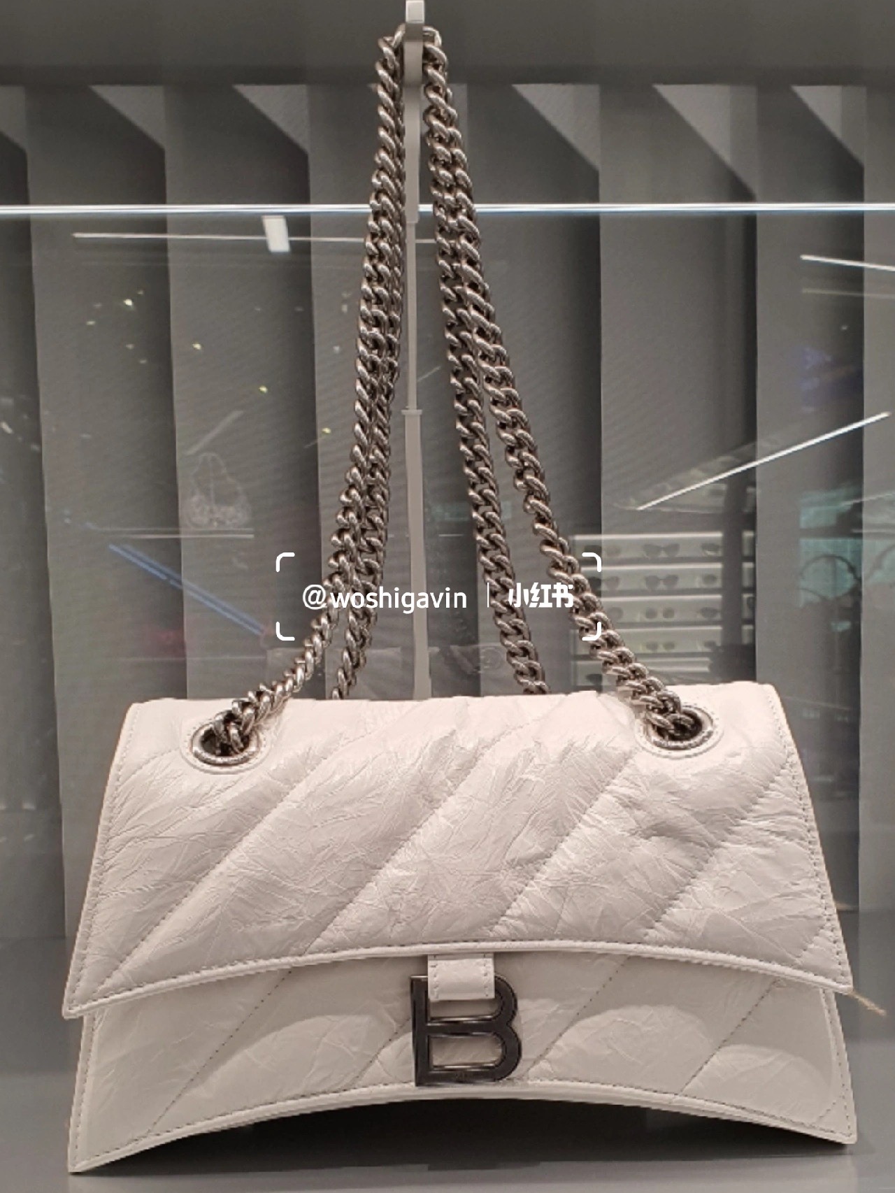 Balenciaga Crush 25CM 沙漏包 716351白色银扣