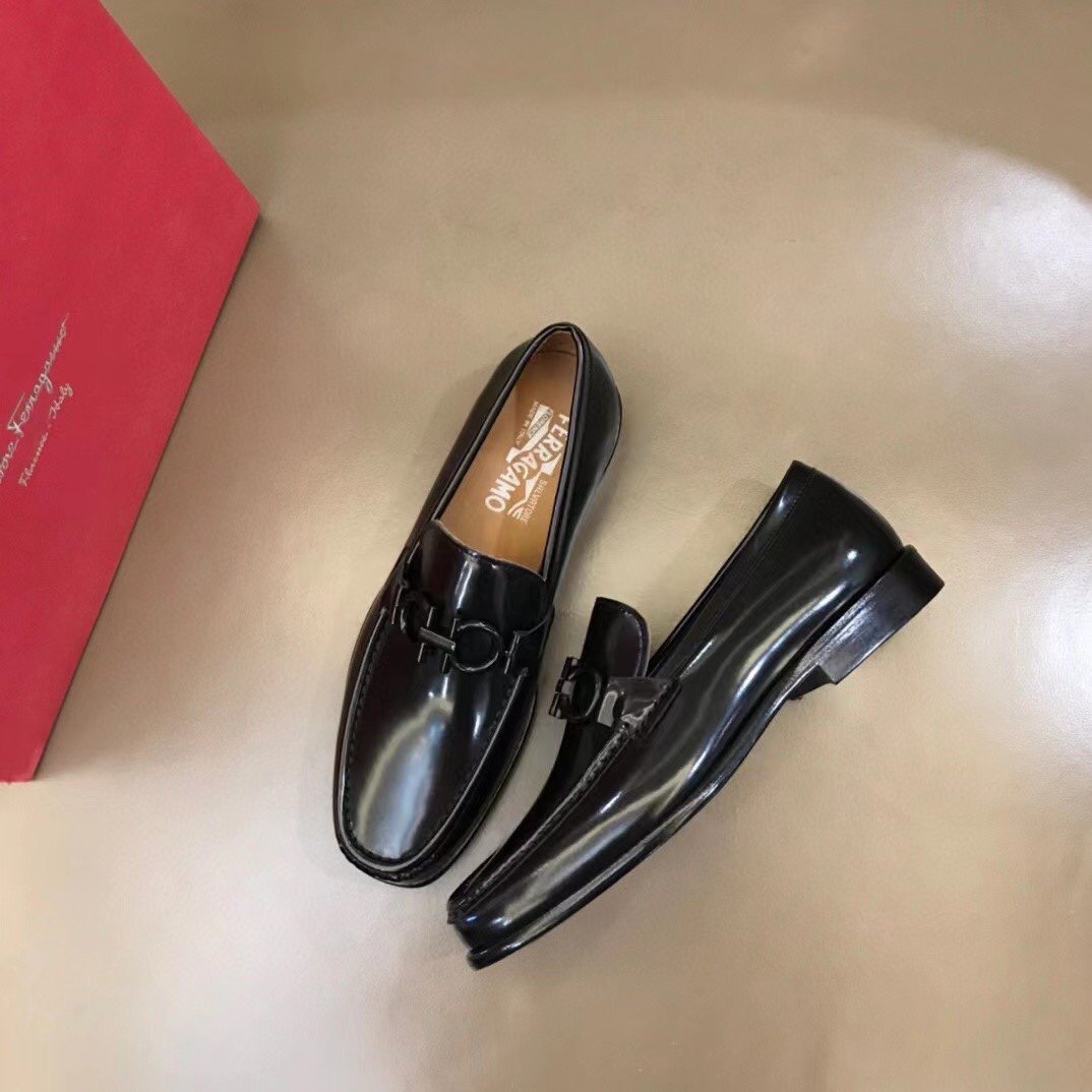 Ferragamo Style Leather Men's Shoes Lookbook Reference image 2