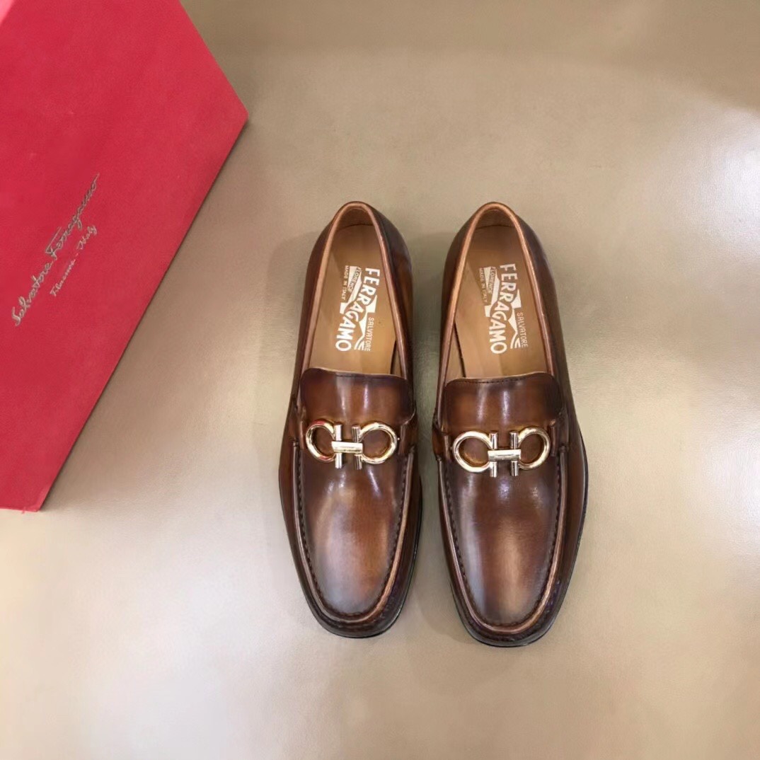 Ferragamo Style Leather Men's Shoes Lookbook Reference image 1