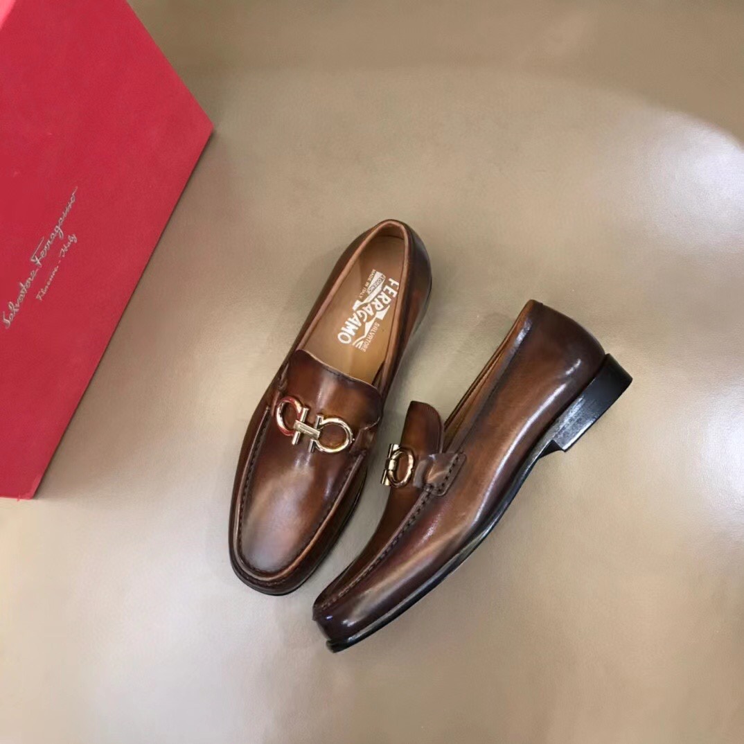 Ferragamo Style Leather Men's Shoes Lookbook Reference image 2