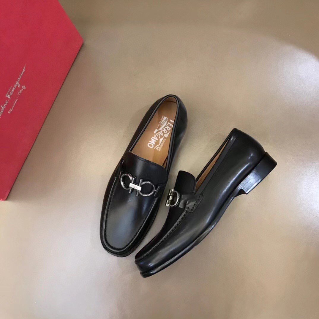 Ferragamo Style Leather Men's Shoes Lookbook Reference image 2