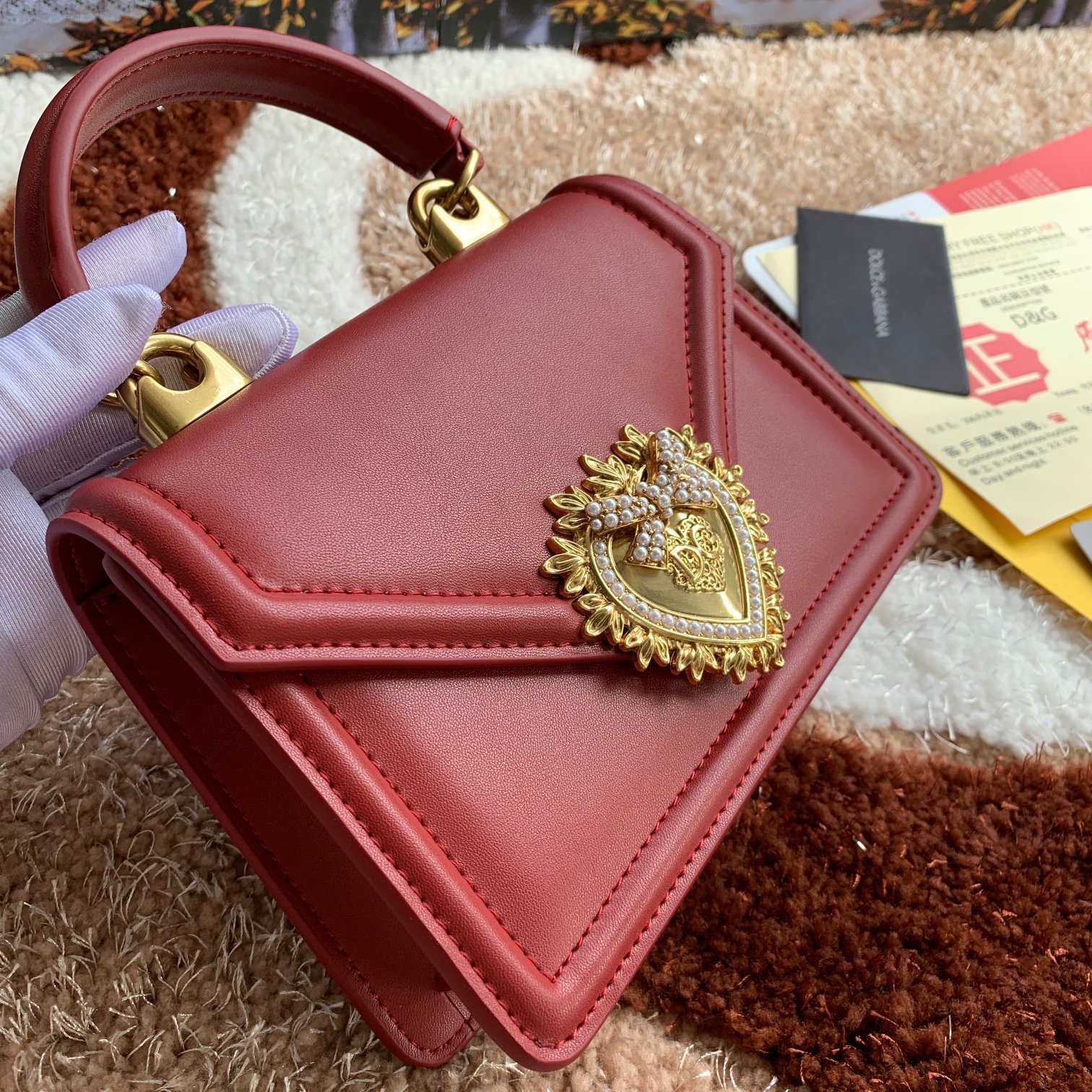 Dolce&Gabbana杜嘉班纳链条手提斜挎包款号6613原单细腻手工制造进口头层牛皮配以原厂五金包身