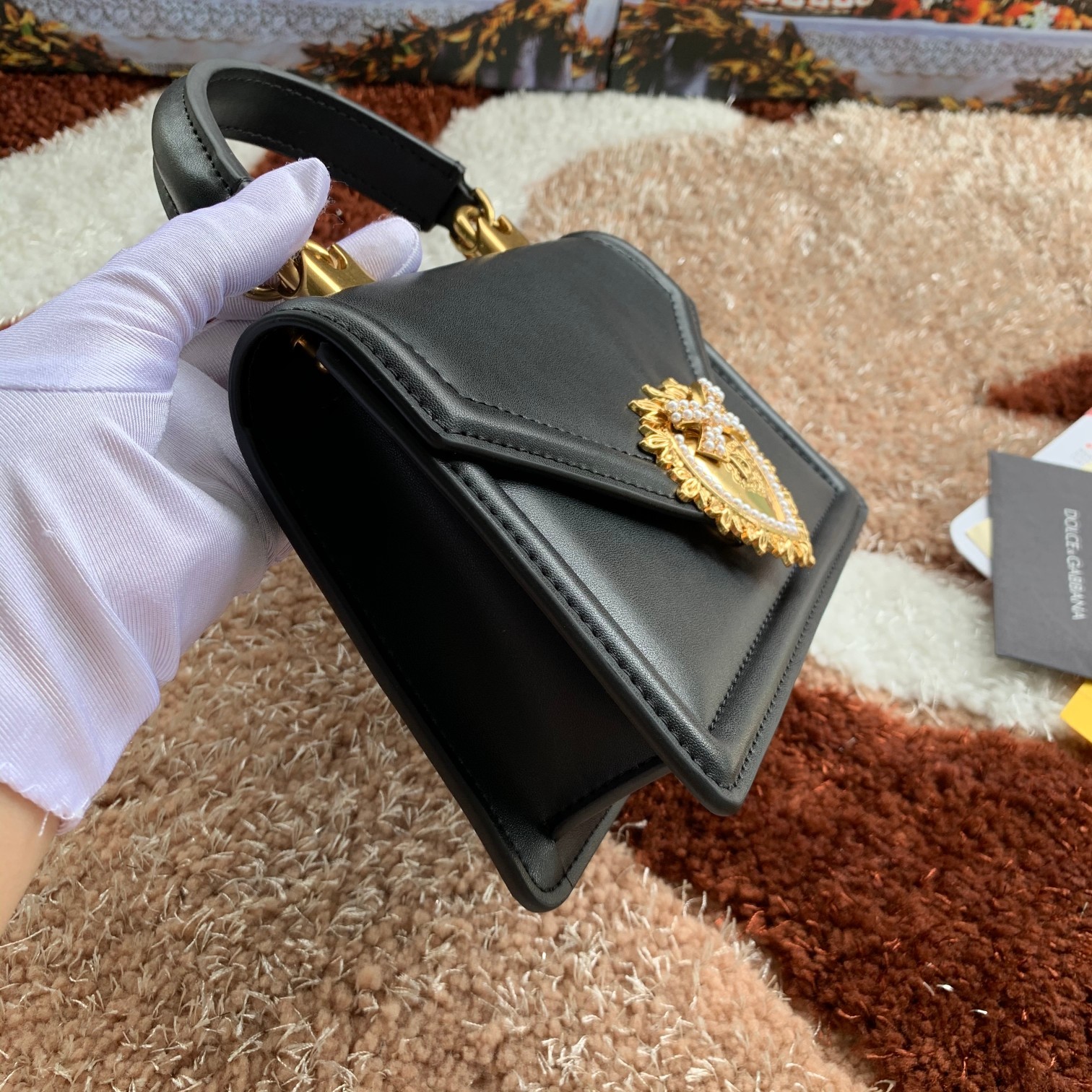Dolce&Gabbana杜嘉班纳链条手提斜挎包款号6613原单细腻手工制造进口头层牛皮配以原厂五金包身