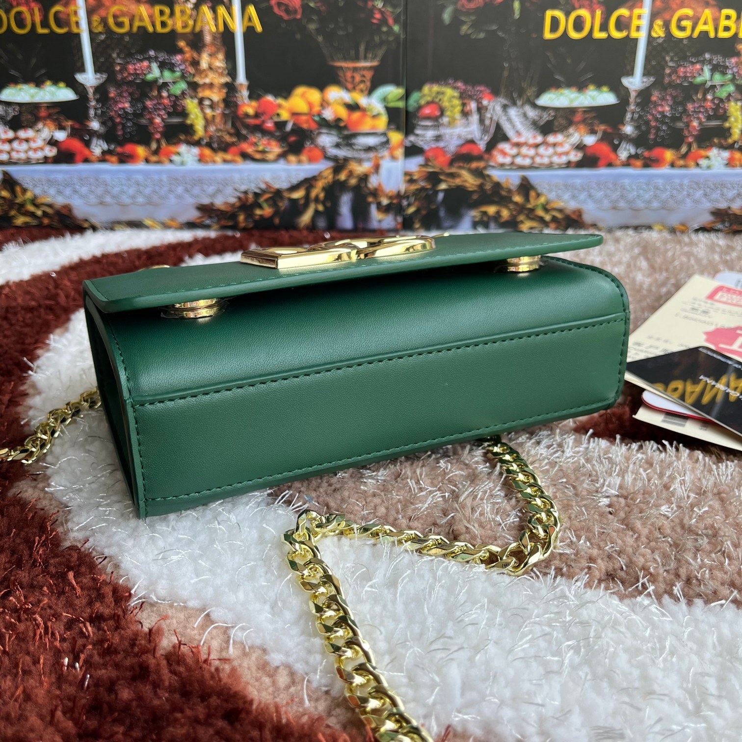 Dolce&Gabbana杜嘉班纳款号5183原单细腻手工制造进口头层牛皮配以原厂五金包身顶部纯手工油边