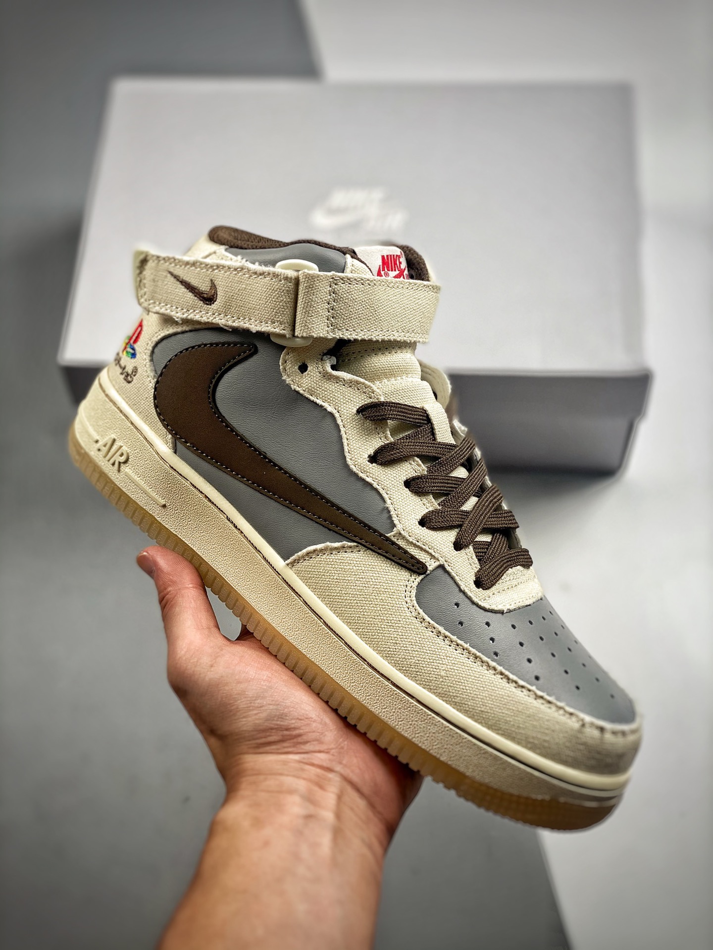 Núcleo 4 TS x PlayStation x Air Force 1 PS5 Personalización Creativa Colaboración Triple Air Force 1 Mid Casual Skate S…