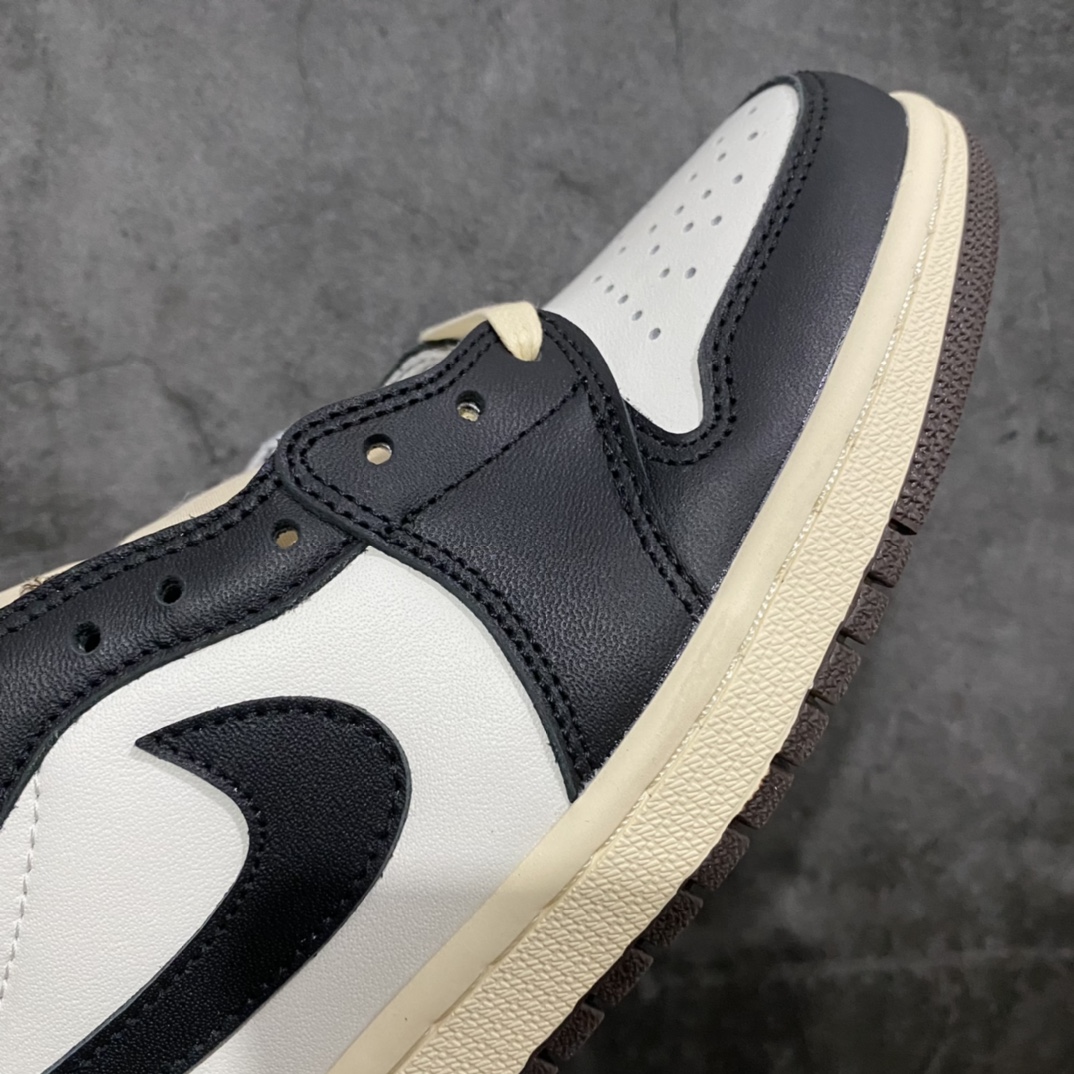 图片[6]-神版AJ1白棕摩卡低帮 目前市场细节相对比较好的一个版本 麂皮材料绒感到位 清洁度高 针车走线以及后跟刺绣也蛮好，区别市场其他版本 尺码：36-46-选品中心