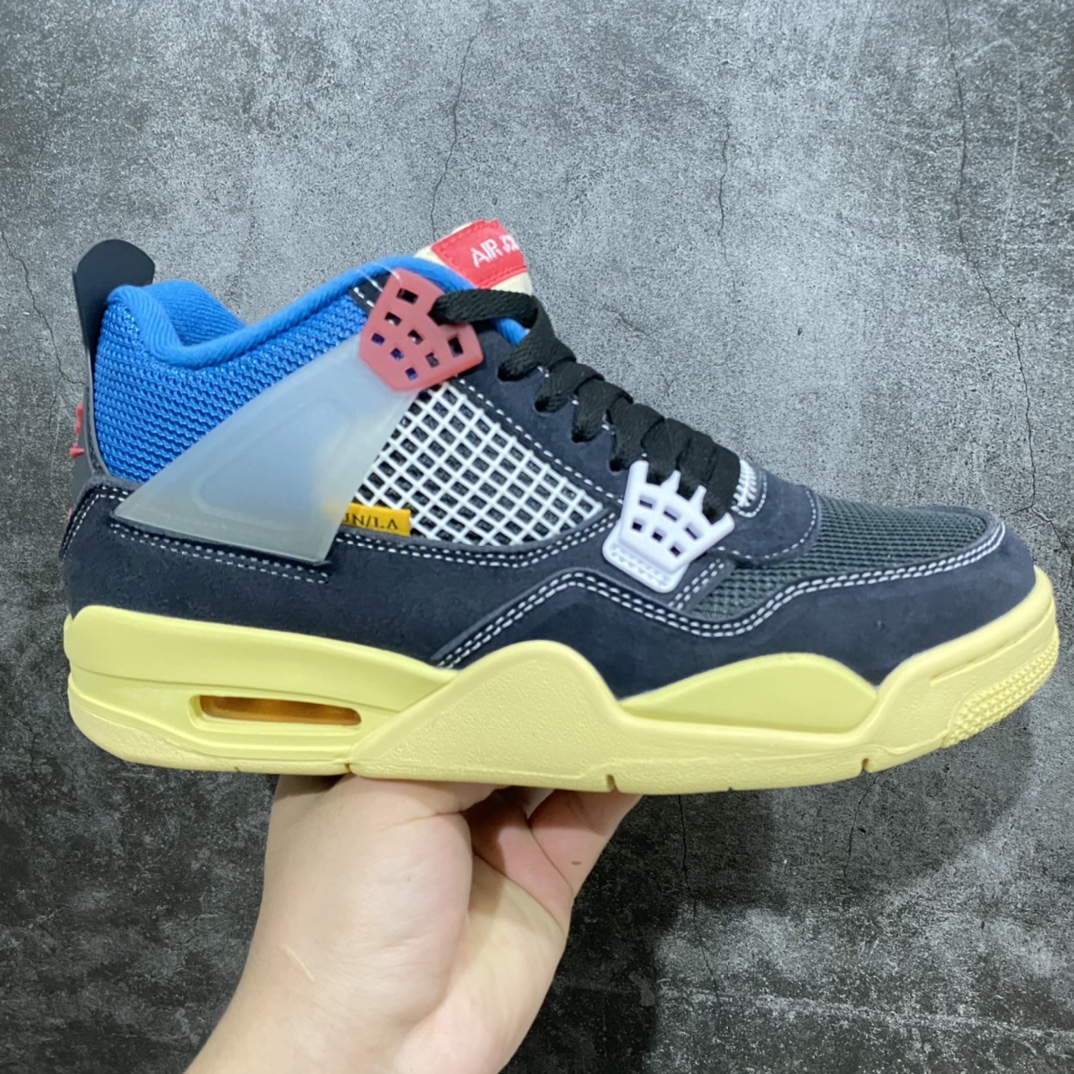 老DT纯原Union x Air Jordan AJ4黑蓝 终端供货 优势放货 货号:DC9533-001 老dt厂做的AJ4系列,依旧是高水准,原厂皮料打造 细节品质毋庸置疑,市场第一梯队 可以放心推的版本 新配色陆续开发中 全系列厂供优势,有量老客户私聊 尺码:40-47.5-选品中心