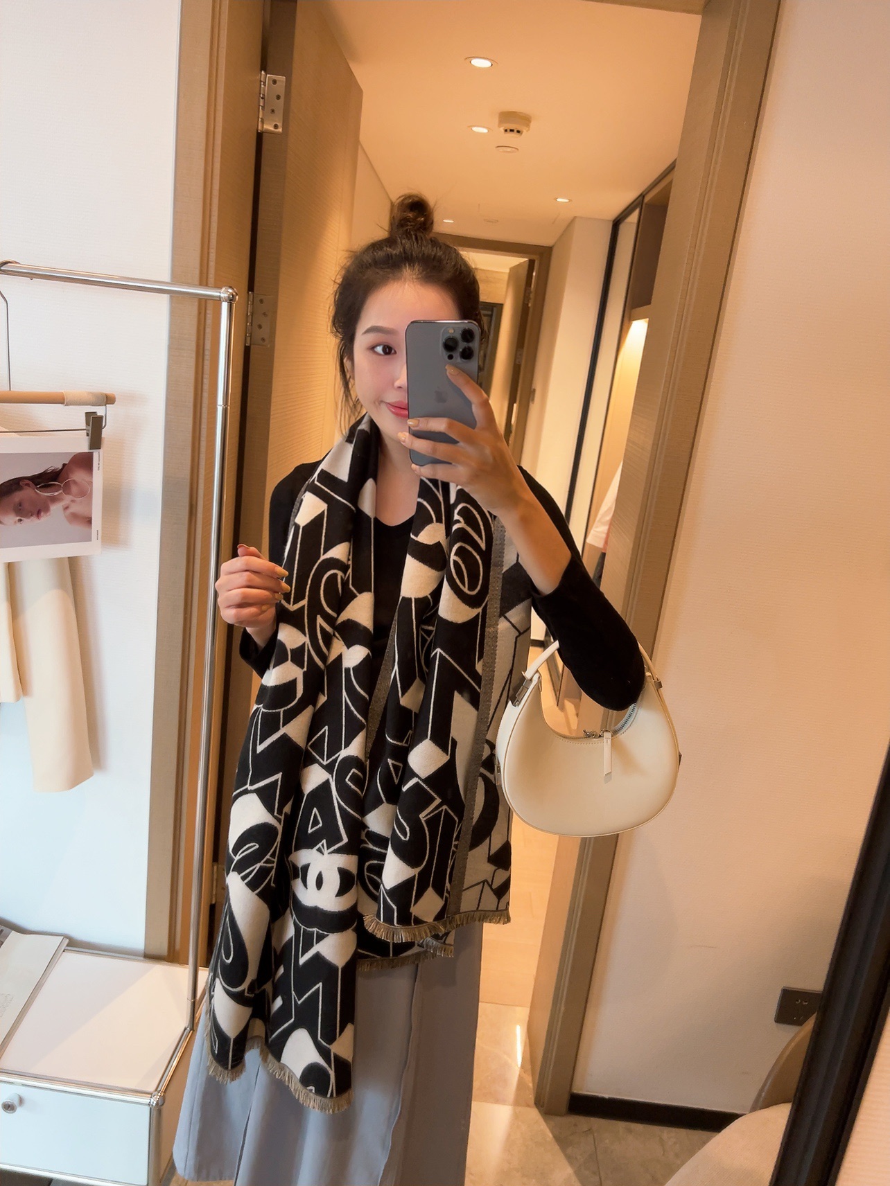 Chanel Haute Couture Silk Twill Scarf Shawl Ref 7
