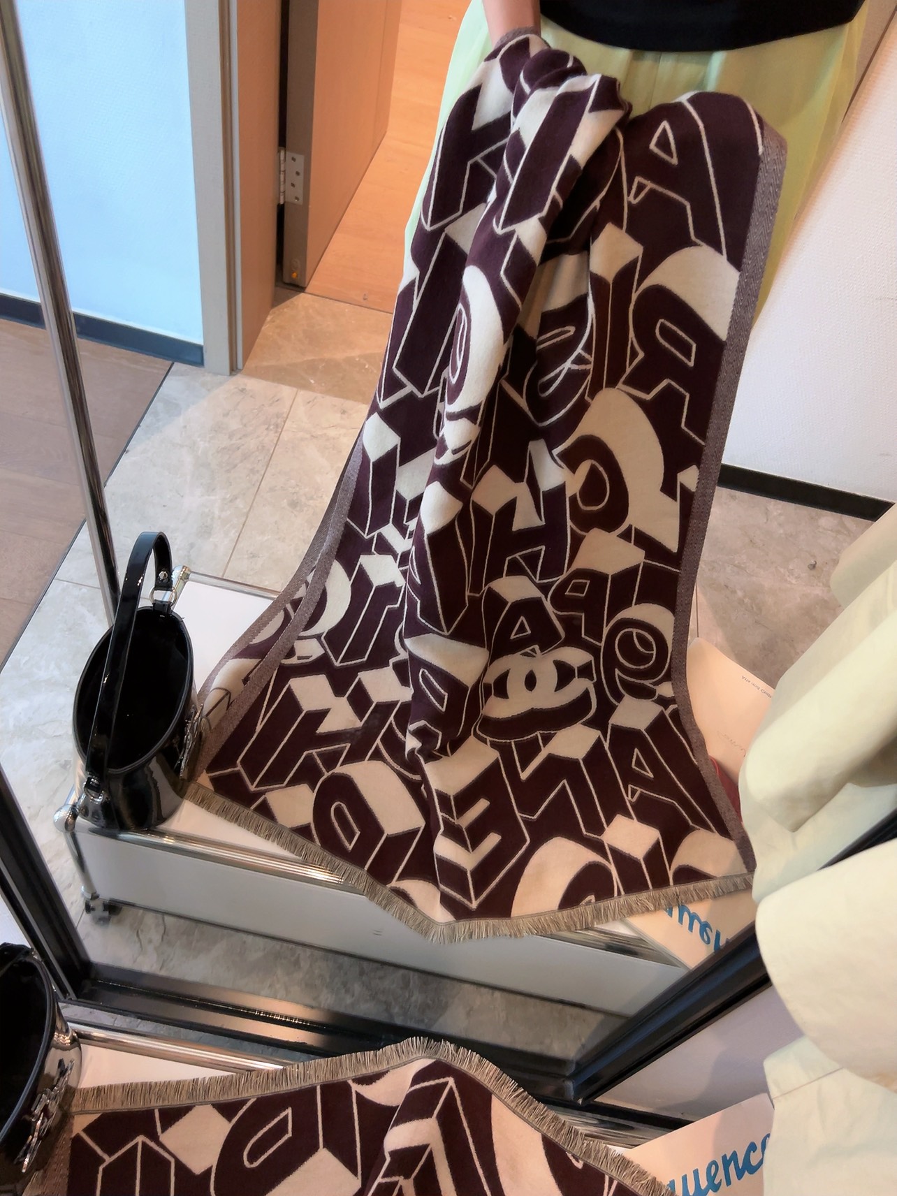 Chanel Haute Couture Silk Twill Scarf Shawl Ref 6