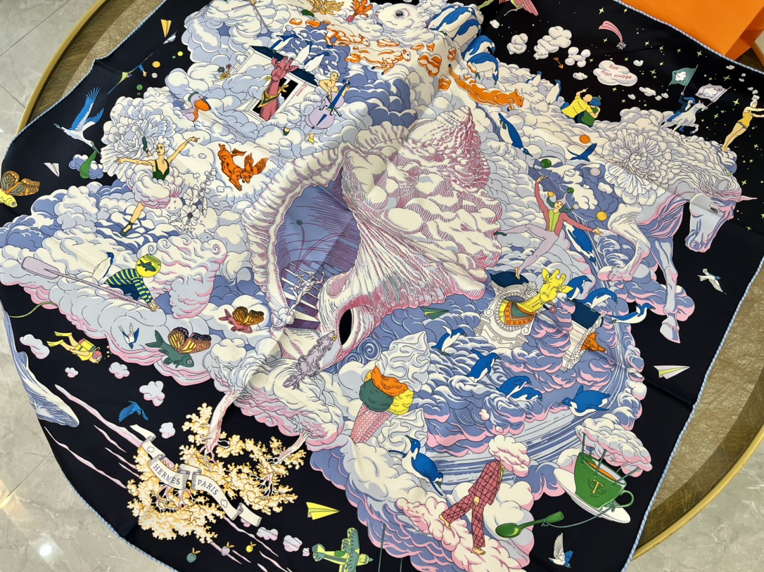 Hermes爱马仕『我的云间万象』100%真丝围巾