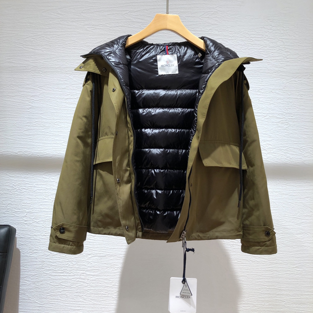 2022MC精品~~22秋冬款女士军绿色派克连帽羽绒服