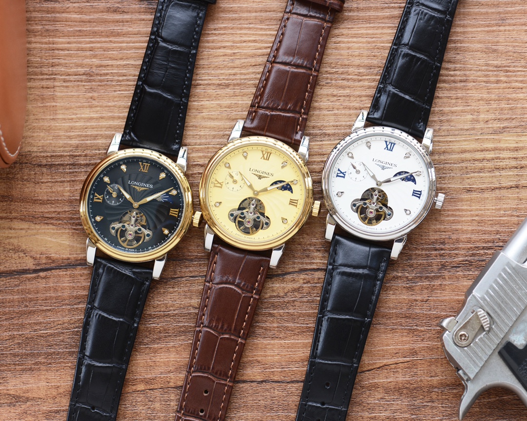 男人挚爱 多功能腕表 最新：浪琴 Longines 最佳设计独家首发 类型：精品男士腕表 表带：真牛皮表带 机芯：高端全自动机械机芯 镜面：矿物质强化玻璃更高清 品味高雅 浩瀚大气 匠心独运 腕间瑰宝 尺寸：直径41mm厚12mm热卖上市欢迎转载