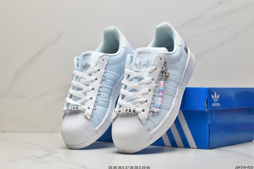 125 Adidas三叶草 Originals Superstar 经典贝壳头系列低帮百搭休闲运动板鞋 HP7827