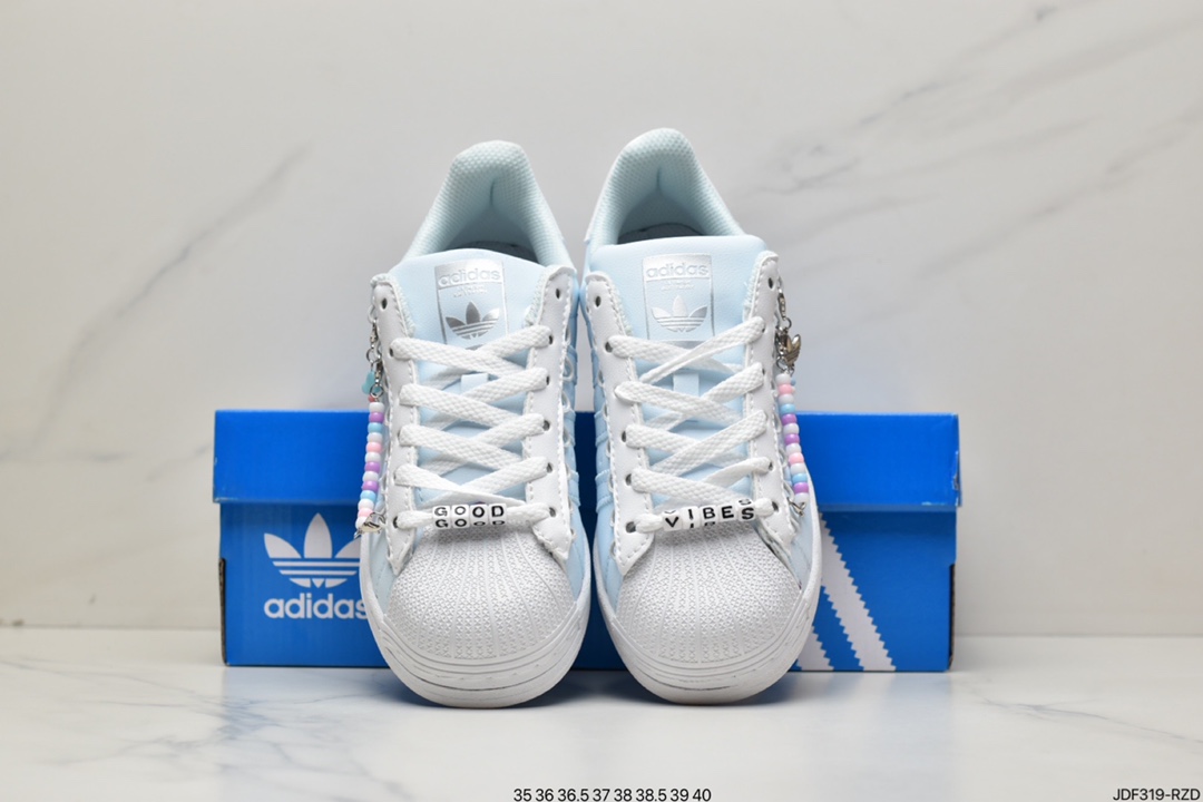 125 Adidas三叶草 Originals Superstar 经典贝壳头系列低帮百搭休闲运动板鞋 HP7827