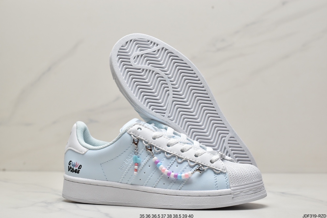 125 Adidas三叶草 Originals Superstar 经典贝壳头系列低帮百搭休闲运动板鞋 HP7827