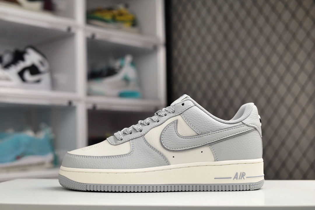H5 海外限量发售 公司级 Stussyx Nike Air Force 1 Low 斯图西联名 灰白反光 满天星空军一号低帮休闲板鞋 客供高亮3M炫彩反光 原盒原包装 定制头成皮料 原楦头原纸板 内置全掌气垫